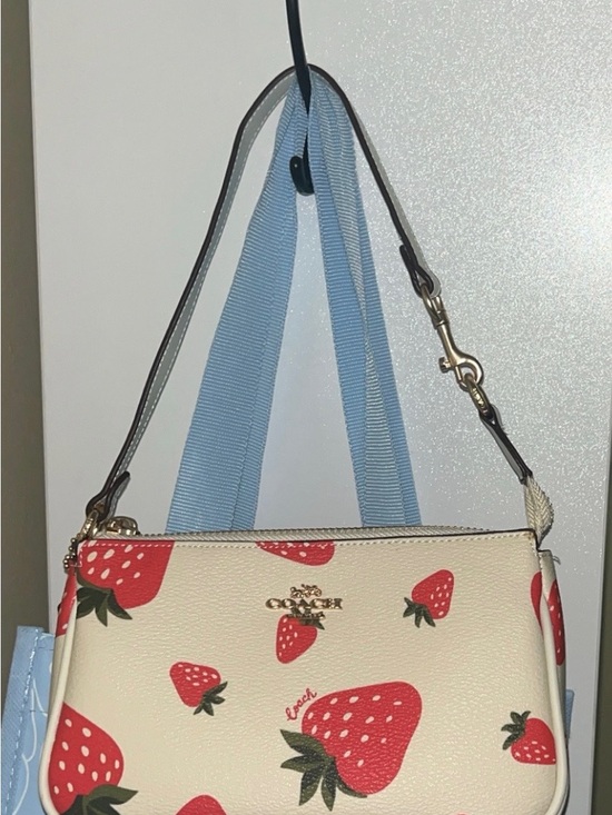 Coach Handbags - Coach Cream Bag with Red Strawberry Print